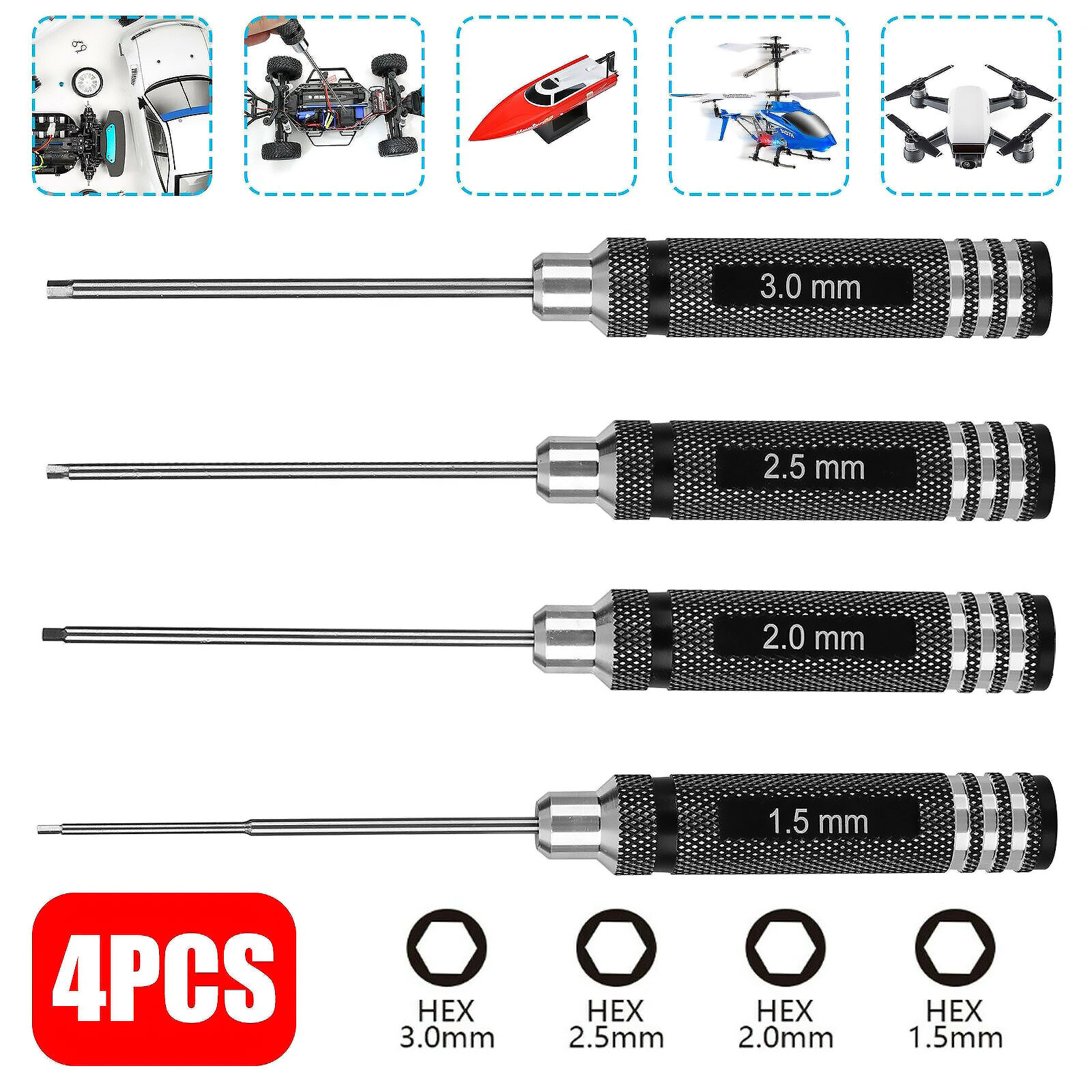 4Pcs/lot RC Tools Hex Nut Scre - Rc Helicopter Tool Kit ulasan dan harga
